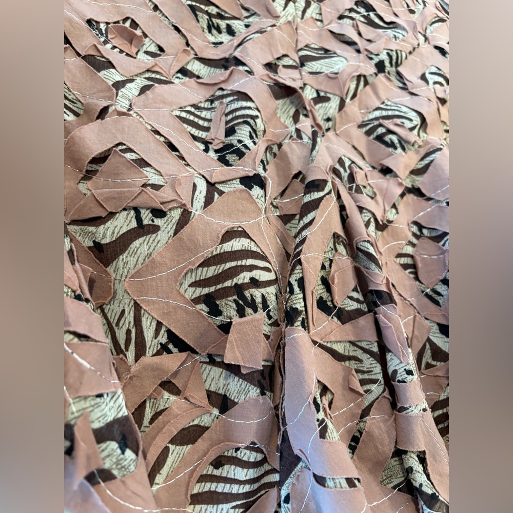 Melanie Lyne Animal Print Textured Ribbon Midi Skirt Size 16 - Picture 4 of 6